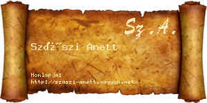 Szászi Anett névjegykártya